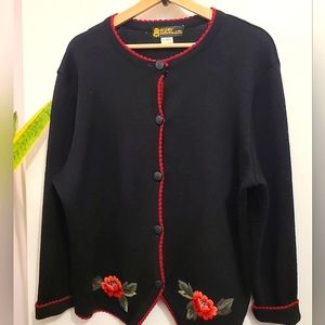Vintage 90s Embroidered Cardigan